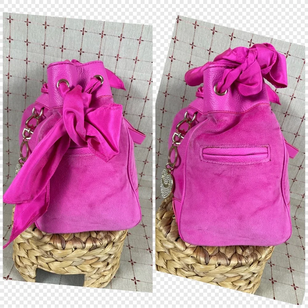 💖HP💖 Juicy Couture Hot Pink Snowflake Daydreamer Super Soft Velour Embroidered - Picture 12 of 15